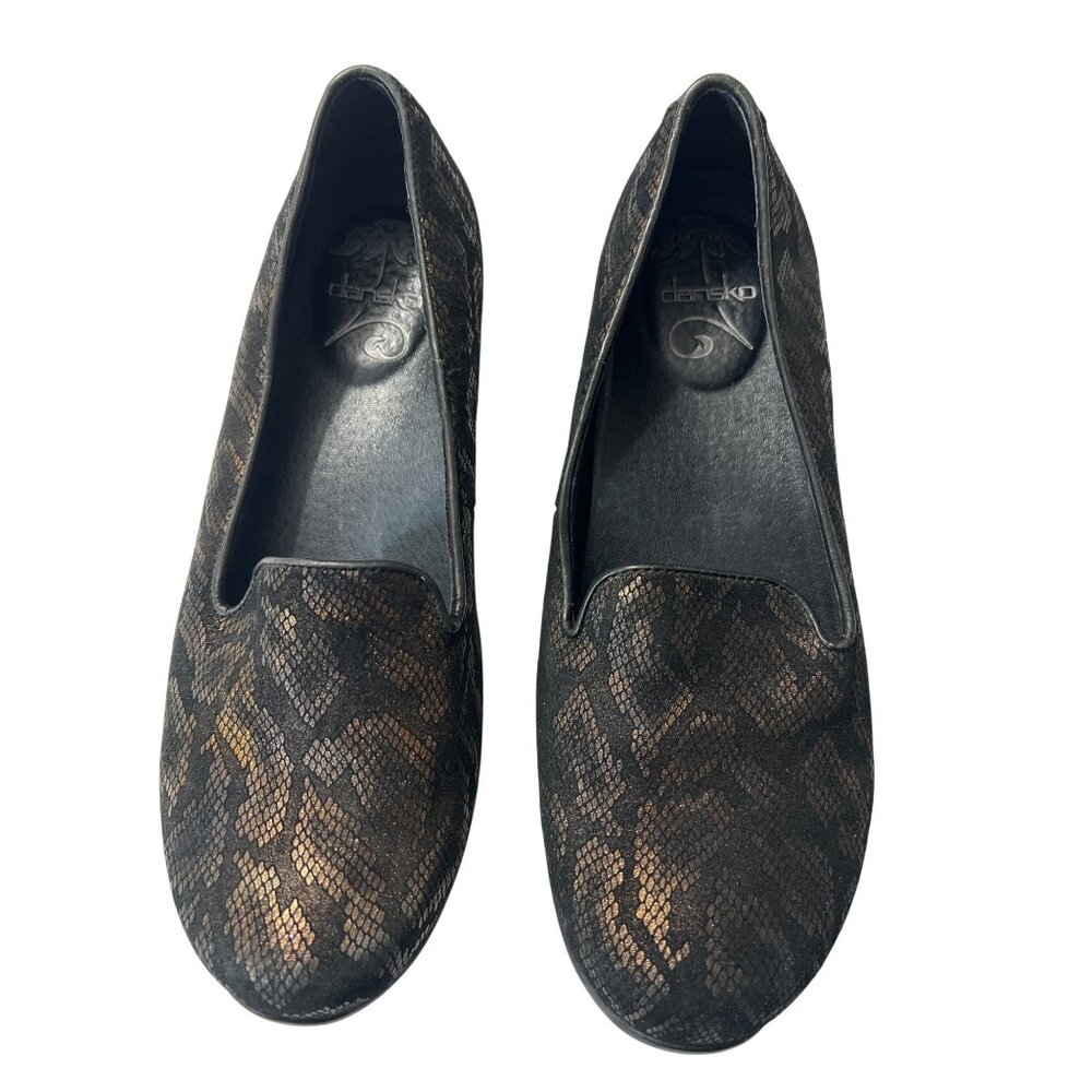 Dansko Womens Snake Print Slip-On Loafers Size 40